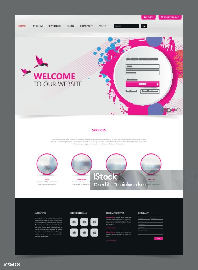 Clean Modern Interface Clean Modern Website Interface Template Vector Illustration Stock ...