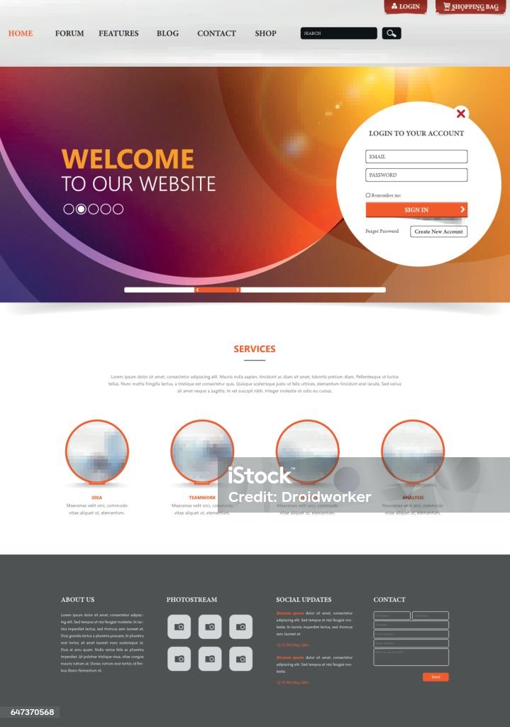 Clean Modern Interface Clean Modern Website Interface Template Vector Illustration Stock ...