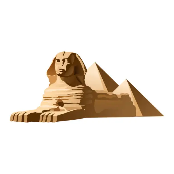 Vector illustration of Vector illustration Egyptian sphinx