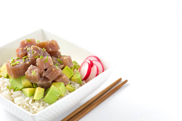 istock Hawaiian tuna poke bowl 647392510