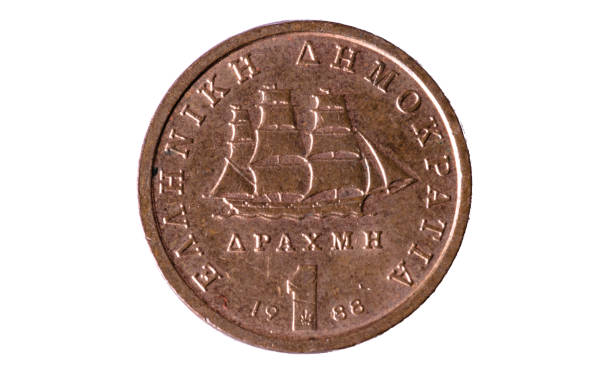 istock One drachma coin Greece isolated on white background 647399510