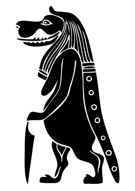 Taweret - mythical creature of Ancient Egypt Taweret - mythical creature of Ancient Egypt - Goddess of Fertility and Childbirth egyptian demons stock illustrations