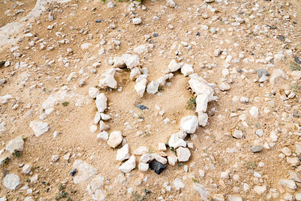 Aerial of the stone heart on Galešnjak Island. Located in the Pašman Canal of the Adriatic, between the islands of Pašman and the town of Turanj on mainland Croatia. Converted from RAW.