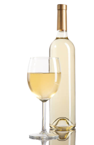 istock Wineglass and bottle with white wine 647405974