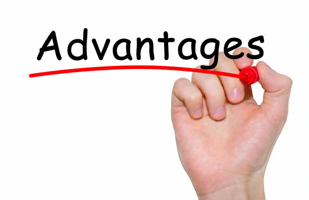 istock Hand writing inscription Advantages with marker, concept 647415746
