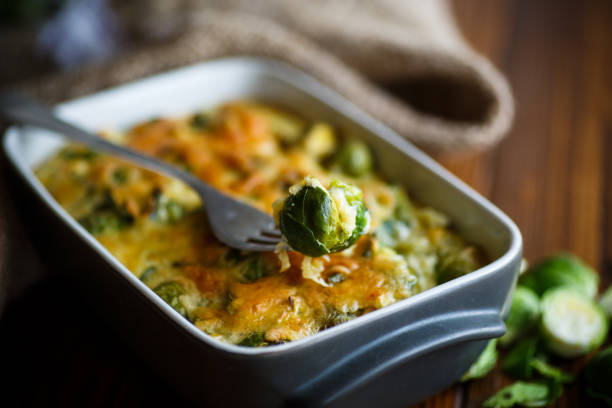 istock Brussels sprouts baked in sauce with cheese 647419370