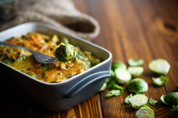 istock Brussels sprouts baked in sauce with cheese 647419422