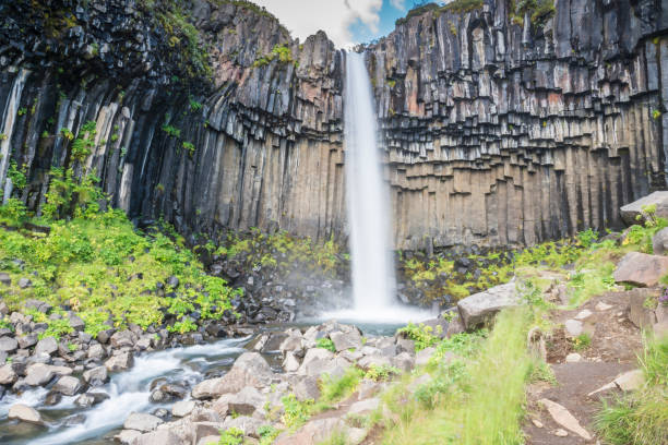 istock View of famous Svartifoss (Black Fall) Waterfall. Iceland 647420394