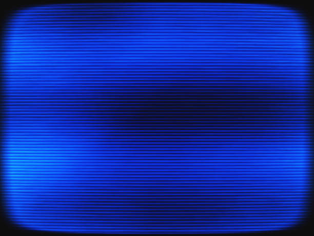 istock Horizontal vintage blue interlaced tv screen abstraction backgro 647421168