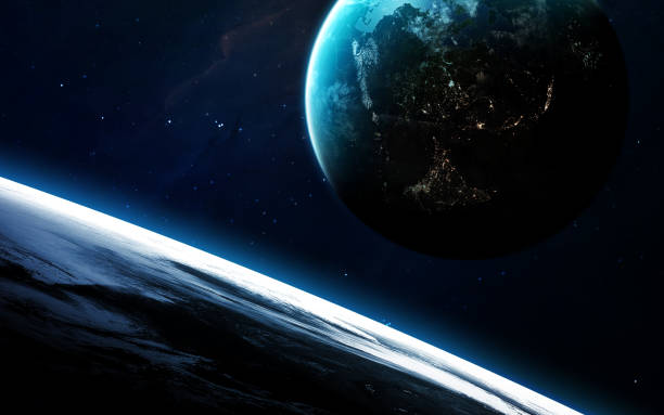 istock Deep space art. Nebulas, planets galaxies and stars in beautiful composition. Awesome for wallpaper and print. Elements of this image furnished by NASA 647421596