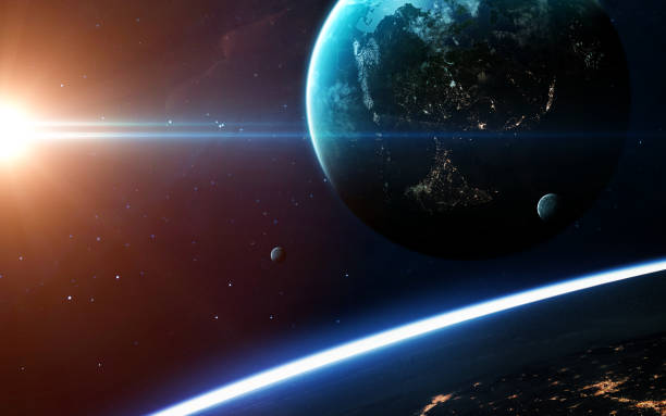 istock Deep space art. Nebulas, planets galaxies and stars in beautiful composition. Awesome for wallpaper and print. Elements of this image furnished by NASA 647421624