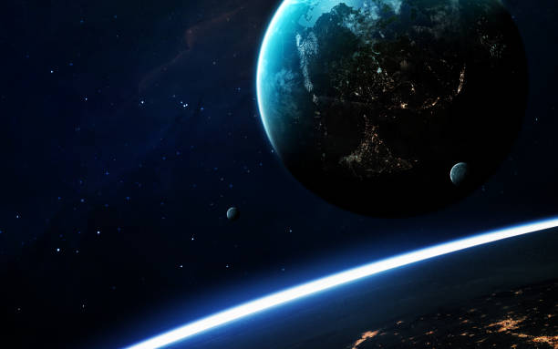 istock Deep space art. Nebulas, planets galaxies and stars in beautiful composition. Awesome for wallpaper and print. Elements of this image furnished by NASA 647423994