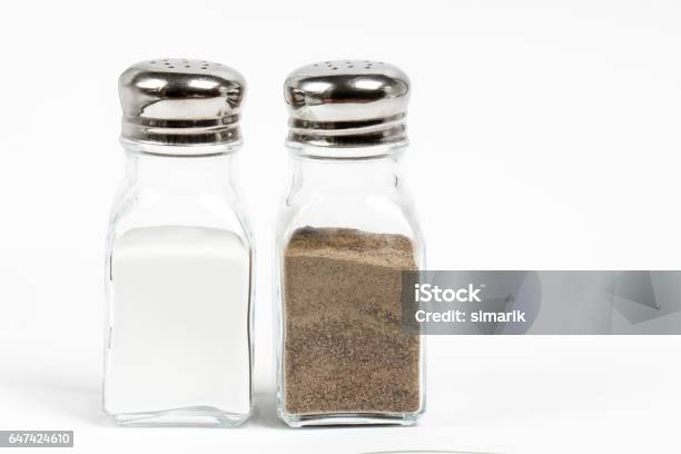 Salt And Pepper Stock Photo - Download Image Now - Pair, Food, Cut Out