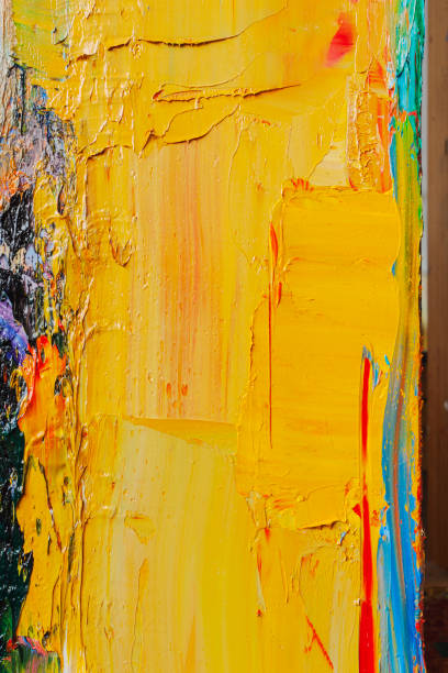 istock Abstract painted red, yellow, green and blue art backgrounds. 647433854