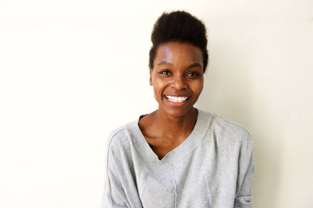 istock Attractive young afro american woman smiling 647437384