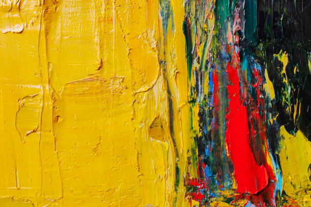 istock Abstract painted red, yellow, blue and black art backgrounds. 647441382