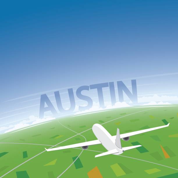 Austin Flight Destination Austin Flight Destination austin airport stock illustrations