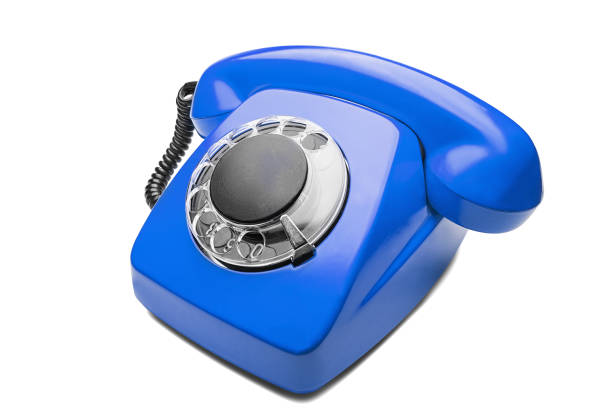istock landline blue  phone on a isolated white background 647448782