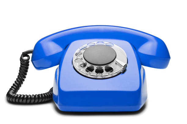 istock landline blue  phone on a isolated white background 647448818