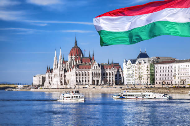 istock Budapest Parliament with boats on Danube river in Hungary 647449314