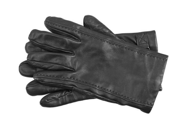 istock Men's black leather gloves 647452688