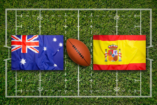 istock Australia vs. Spain on rugby field 647455320