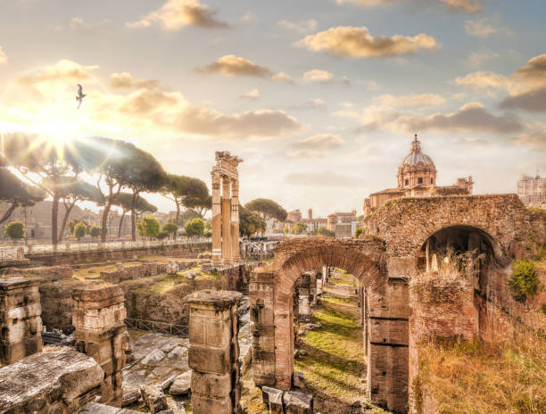 istock Famous Roman ruins in Rome, Italy 647459882
