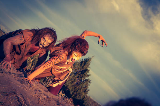 istock Anthropomorphic Lion and Cheetah Actors In The Desert 647494134