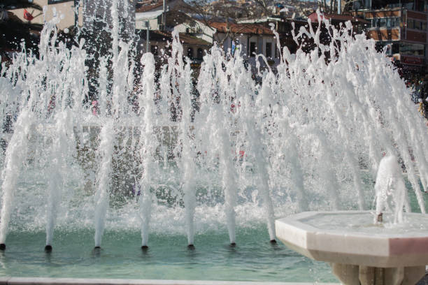 istock The fountains gushing sparkling water in a pool 647497984