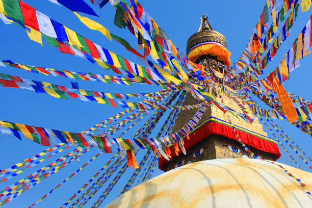 istock Boudhanath Stupa with Prayer flags in Kathmandu, Nepal 647498106