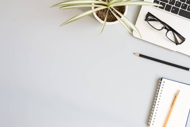 istock Office supplies at the table 647503896