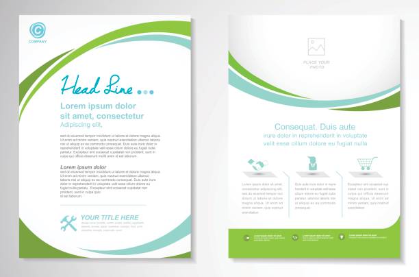 Vector Brochure Flyer design Layout template size A4, Front page and back page, infographics. Easy to use and edit. inserting stock illustrations