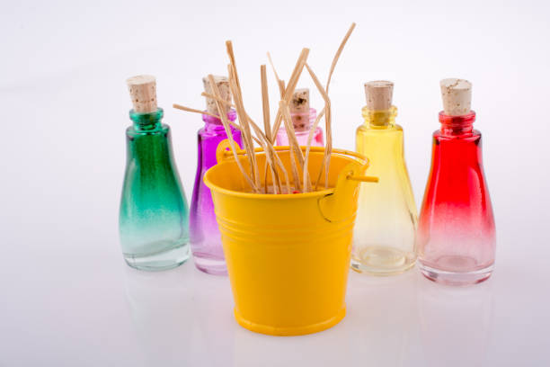 istock Set of Empty little transparent bottles 647519808