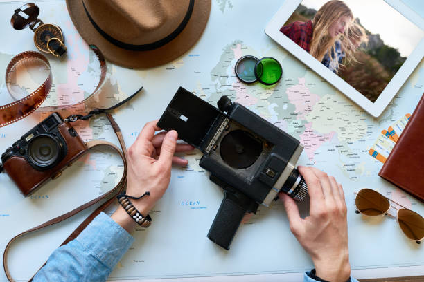 istock Taking film camera to travel 647523842