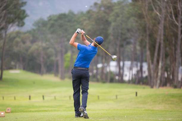 istock Perfect tee shot down the fairway 647534536