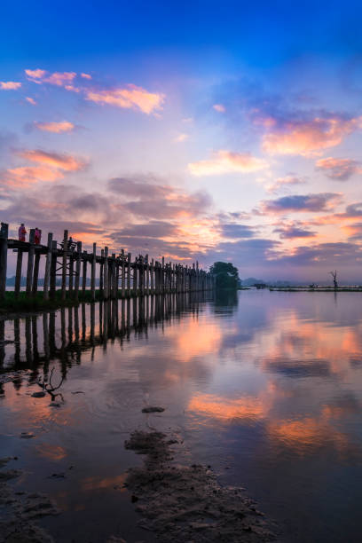 istock Colorful Sunrise sky at U Bein bridge 647545400