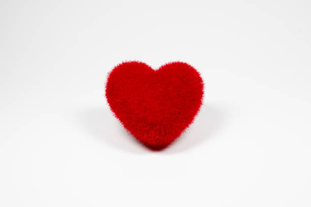 istock Red velvet fluffy heart Icon for love 647548592