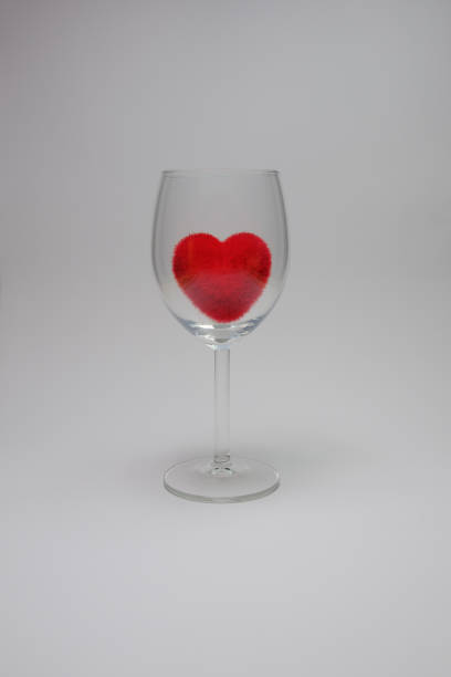 istock Red velvet fluffy heart in Stemware On a white background 647548766