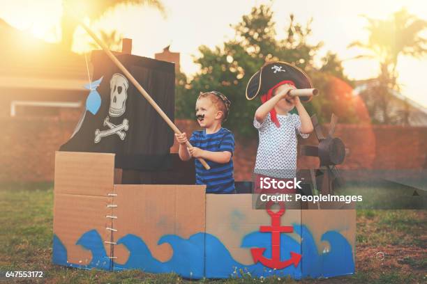 These Little Pirates Just Want To Have Fun Stock Photo - Download Image Now - Child, Playing, Playful