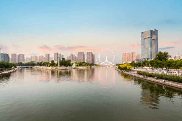 istock tianjin haihe river at dusk 647555436