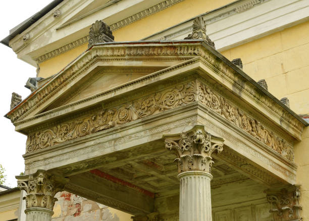 istock The porch in an old building. 647561030