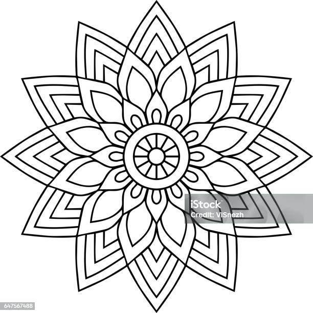 Mandala Geometric Circle Element Made In Vector Stock Illustration - Download Image Now - Antique, Curve, Decoration