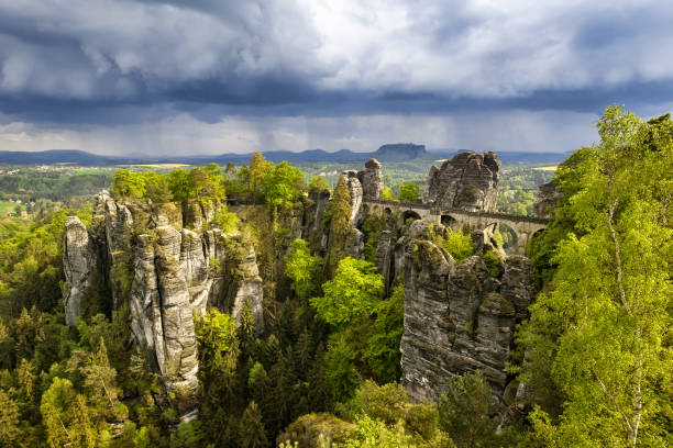 istock Bastei bridge in Saxon Switzerland, Germany 647568010
