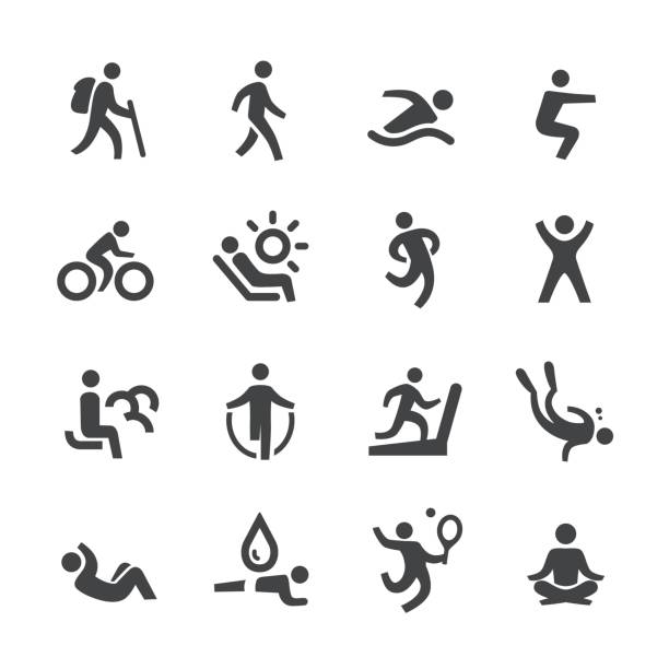 Exercise and Relaxation Icons - Acme Series Exercise and Relaxation Icons active lifestyle stock illustrations