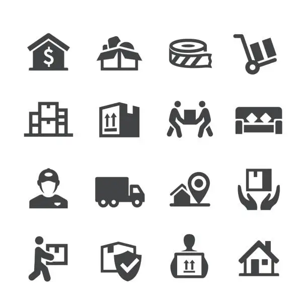 Vector illustration of Moving Icons - Acme Series