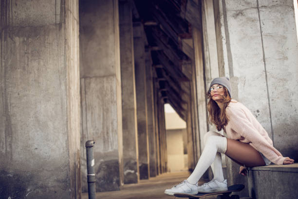 istock Stunning skater girl 647589712