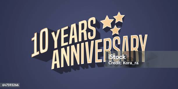 10 Years Anniversary Vector Icon Stock Illustration - Download Image Now - 10th Anniversary, Celebration, Birthday