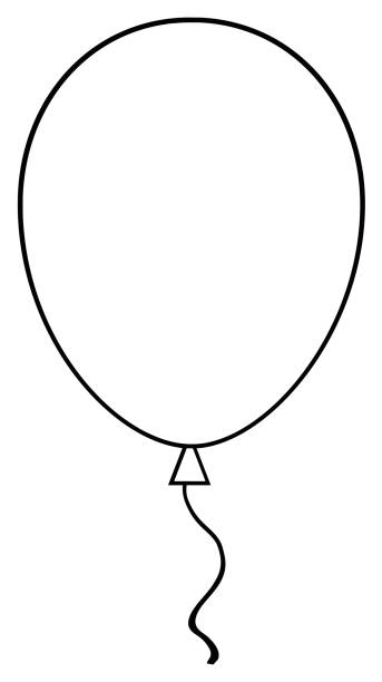 Black And White Line Art Balloon Black And White Line Art Balloon. Illustration Isolated On White Background black and white balloons stock illustrations