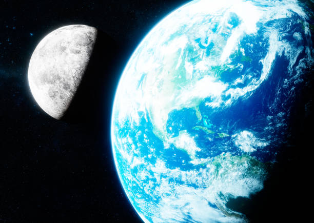 istock 3d photorealistic rendering of Earth and moon. 647603106