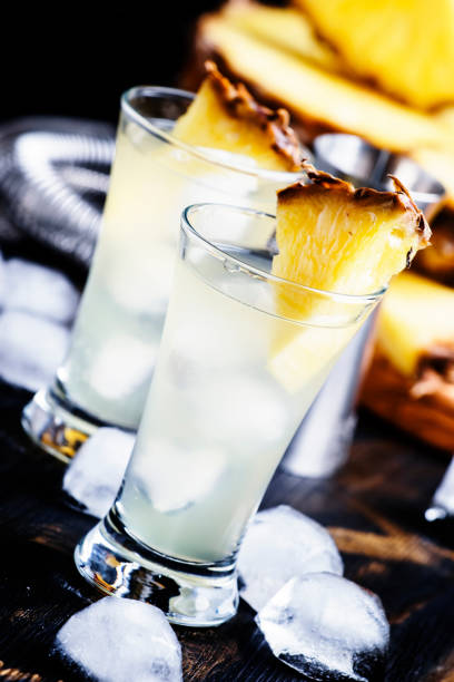 istock Alcoholic cocktail with pineapple juice, absinthe and ice 647641464